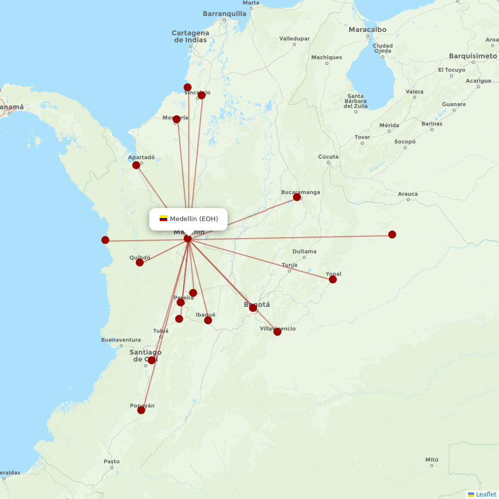 EasyFly at EOH route map