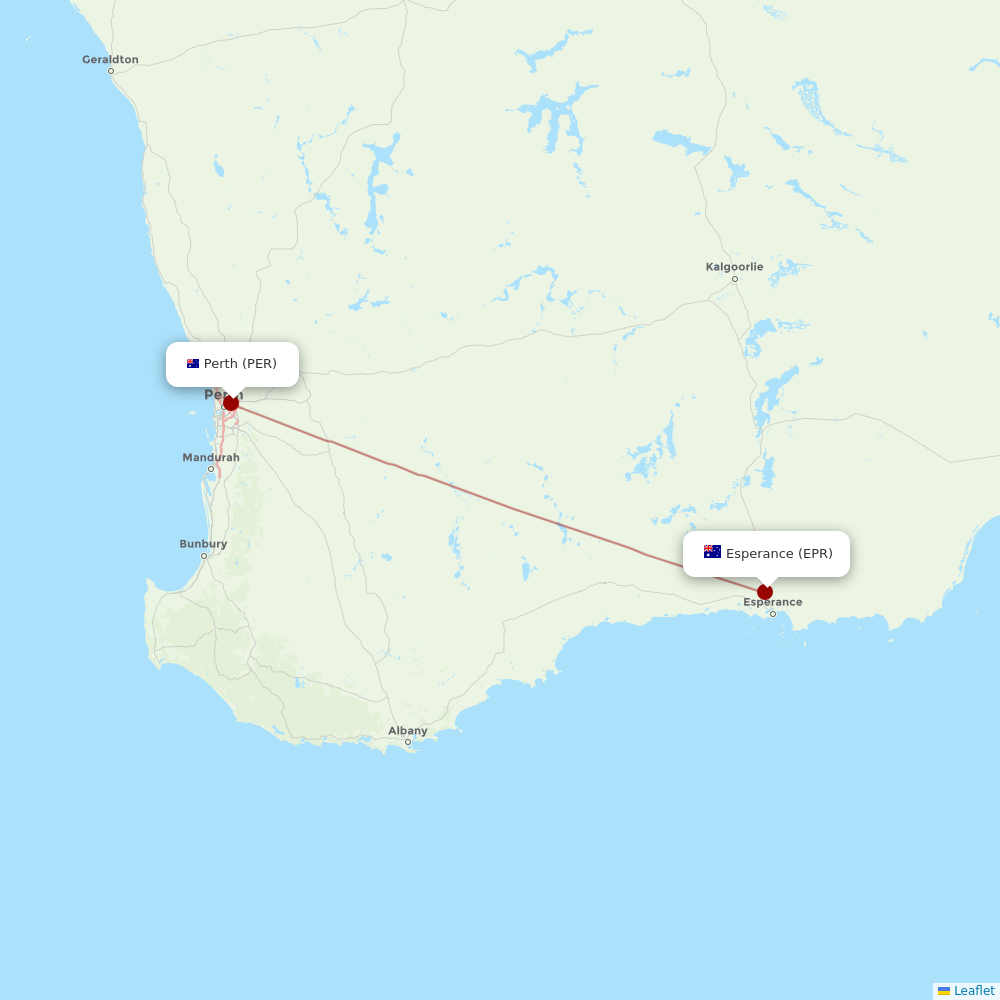 Rex Regional Express at EPR route map