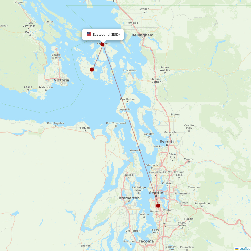 Kenmore Air at ESD route map