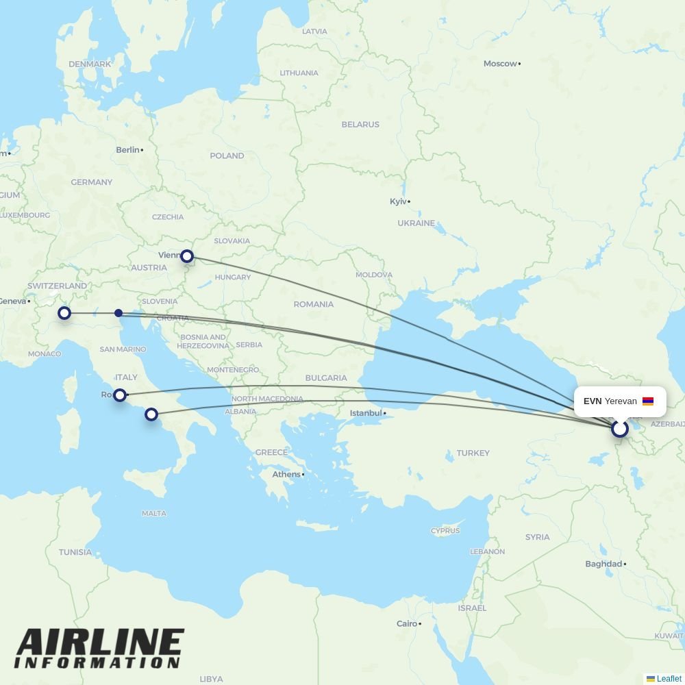 Wizz Air Malta routes from EVN
