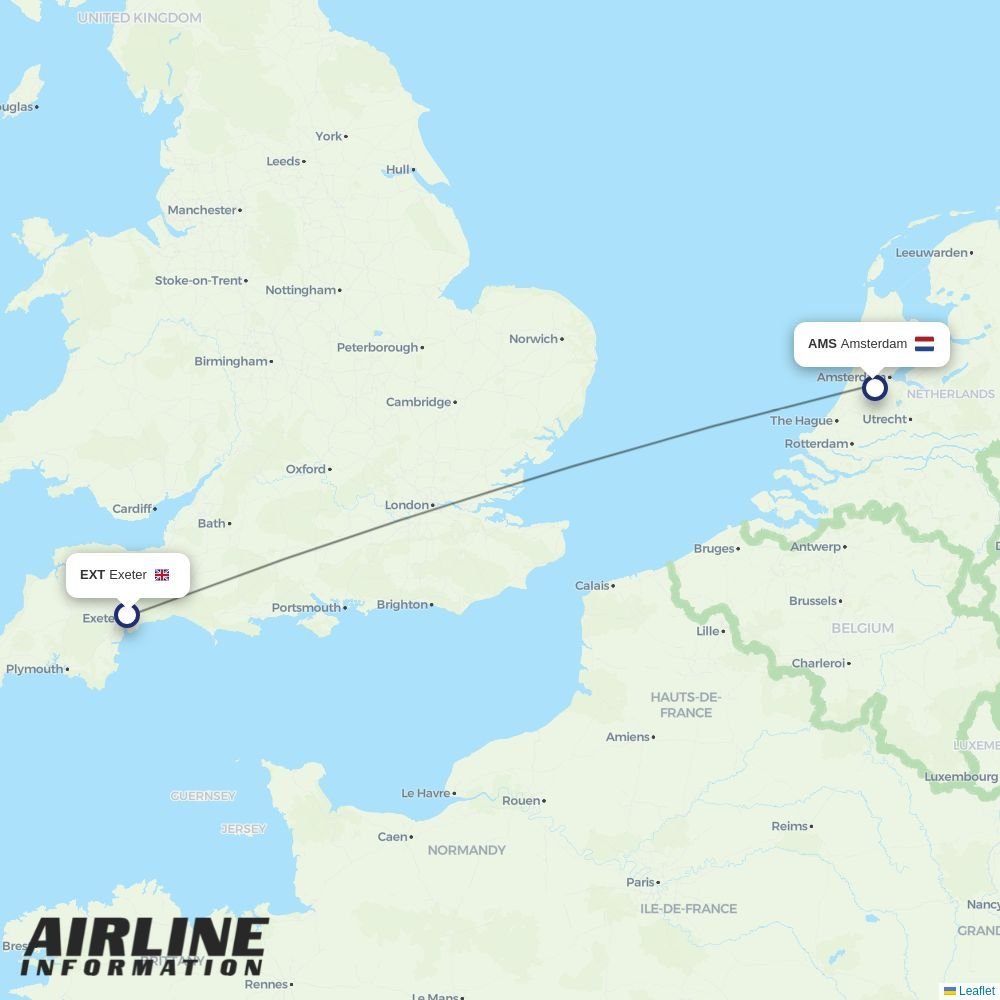 Airlines with flights from Exeter to Amsterdam (EXT to AMS) | Airline ...