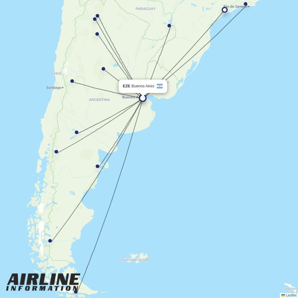Felix Airways routes from EZE