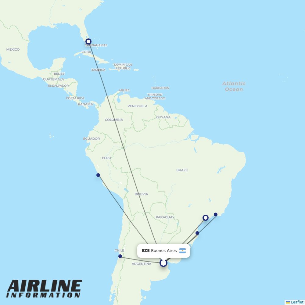 LATAM routes from EZE