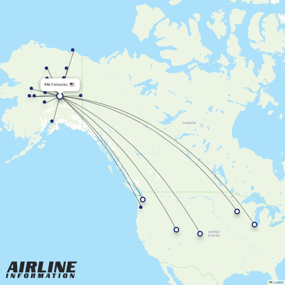 Alaska Airlines routes from FAI