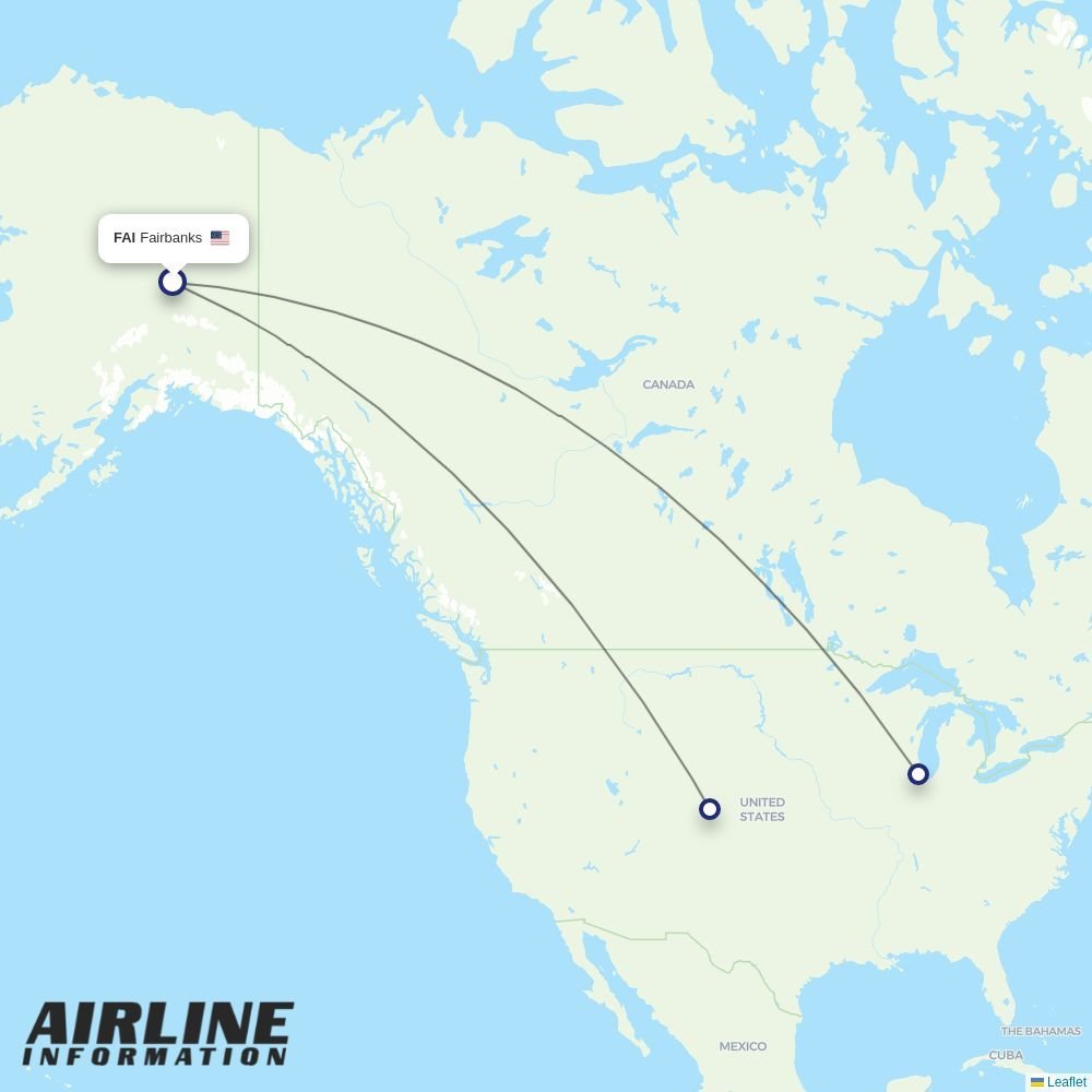 United routes from FAI