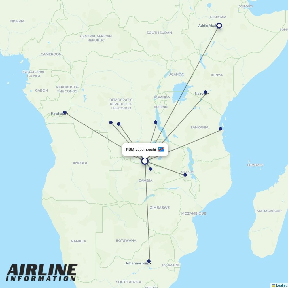 Ethiopian routes from FBM