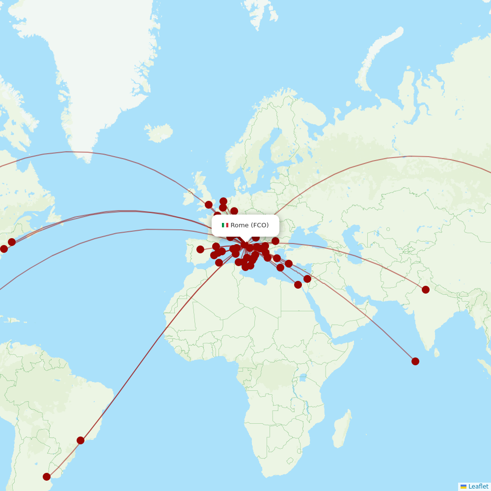 ITA Airways at FCO route map