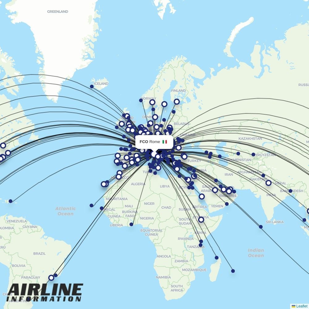 Ethiopian routes from FCO