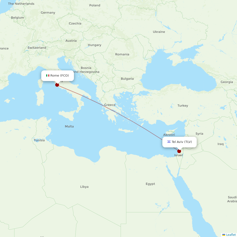 El Al at FCO route map