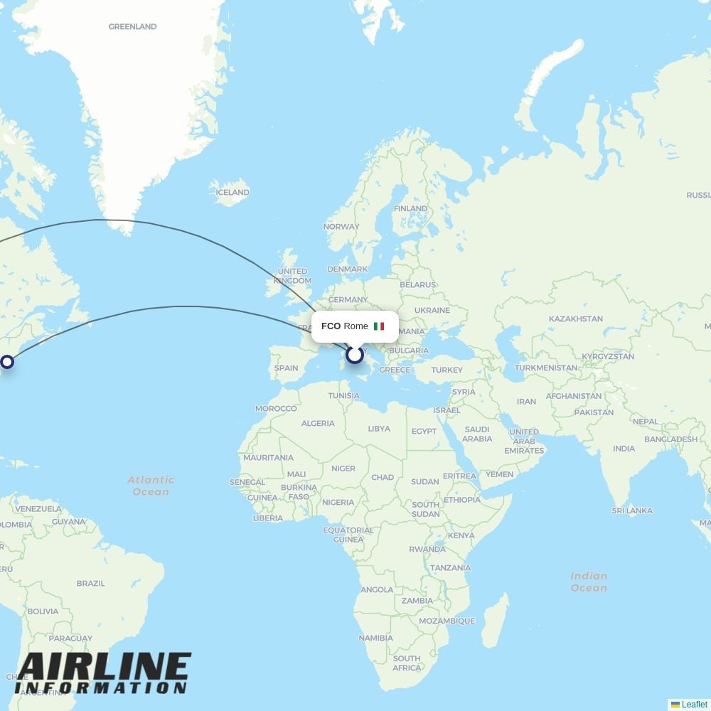 Norse routes from FCO