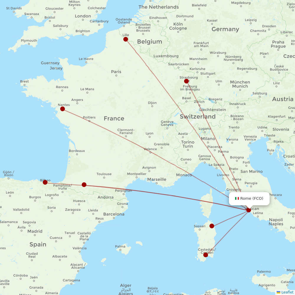 Volotea at FCO route map