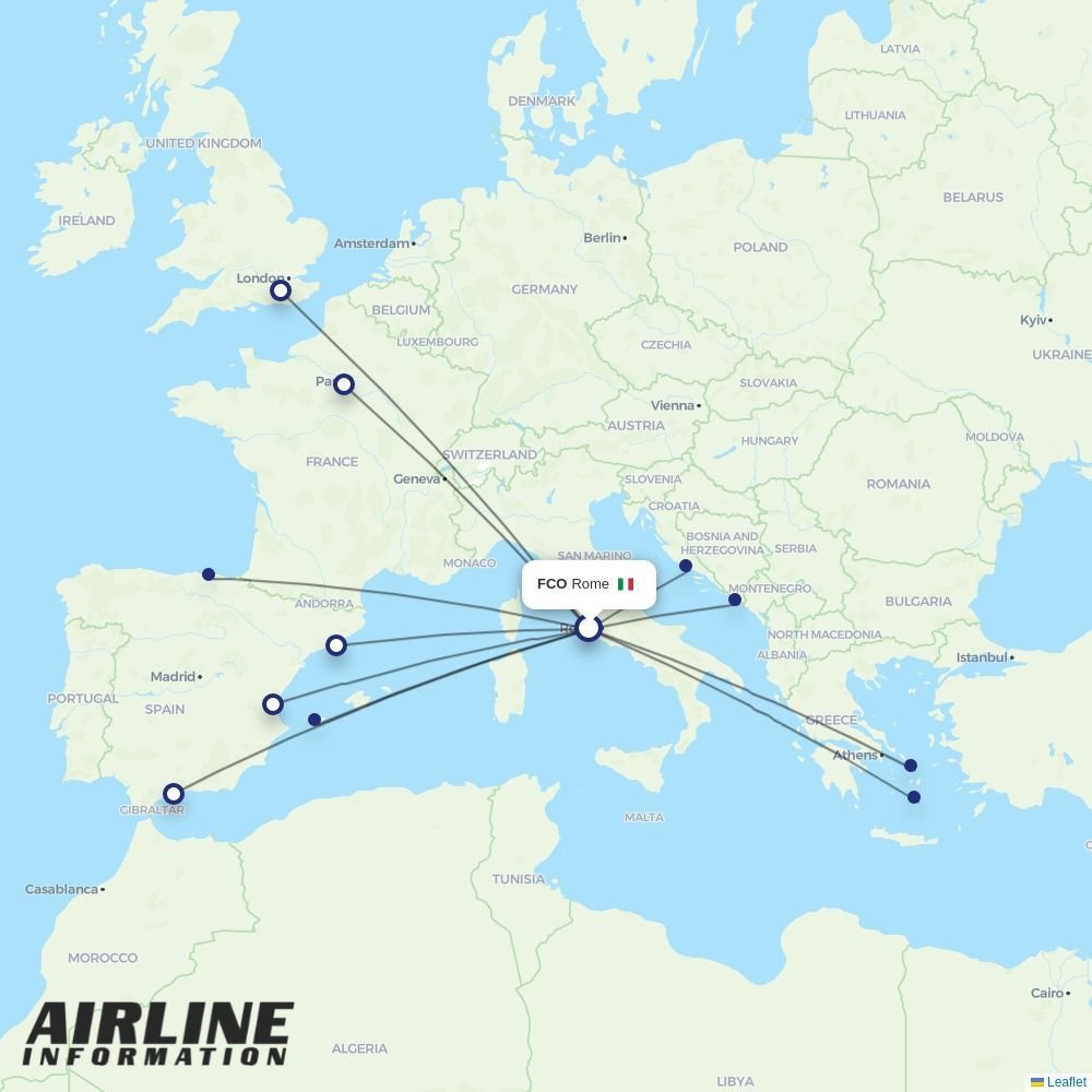 Vueling routes from FCO