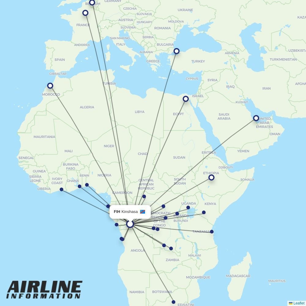 Air France routes from FIH