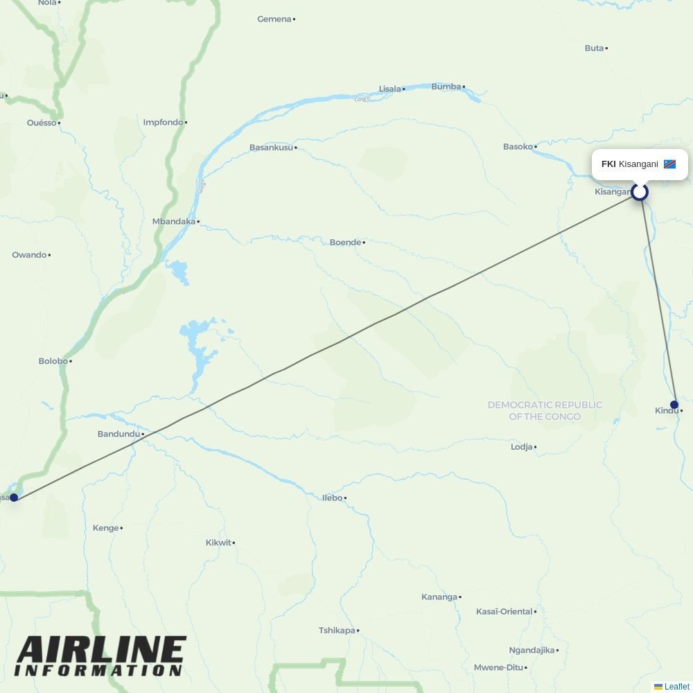 Ethiopian routes from FKI