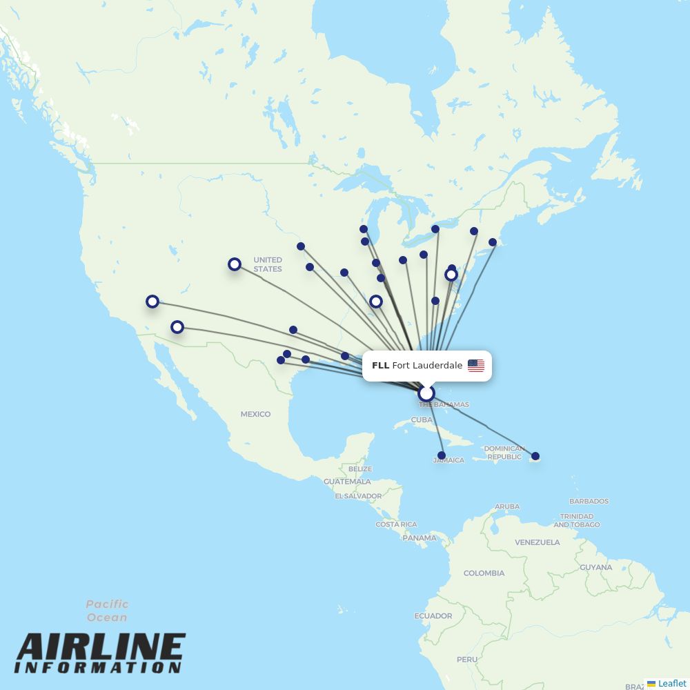 Southwest routes from FLL