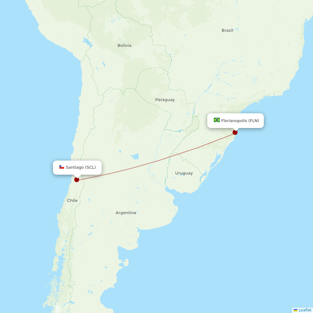 Sky Airline at FLN route map