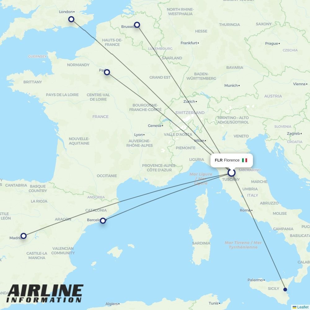 Vueling routes from FLR