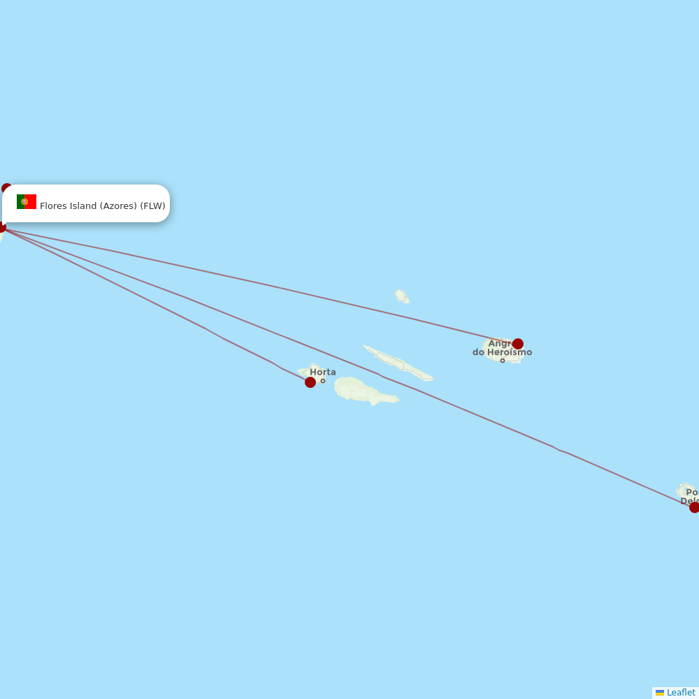 SATA - Air Acores at FLW route map