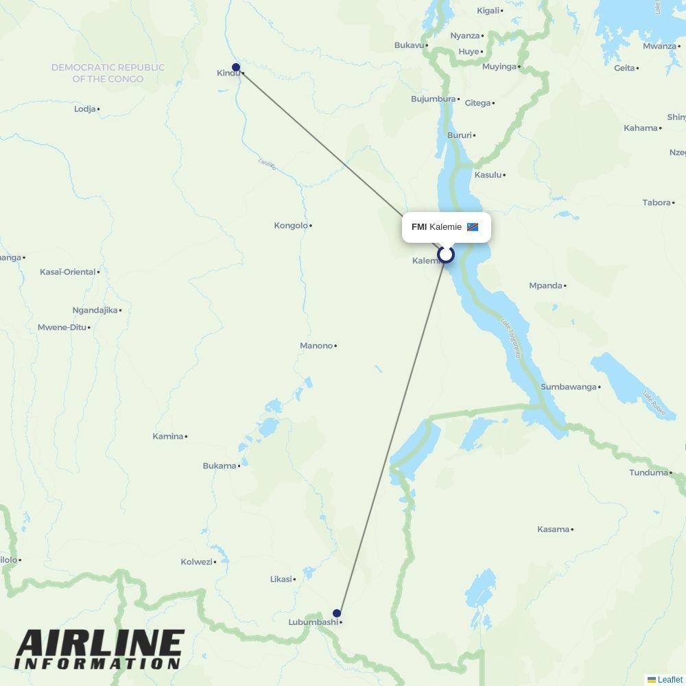 flyCAA routes from FMI