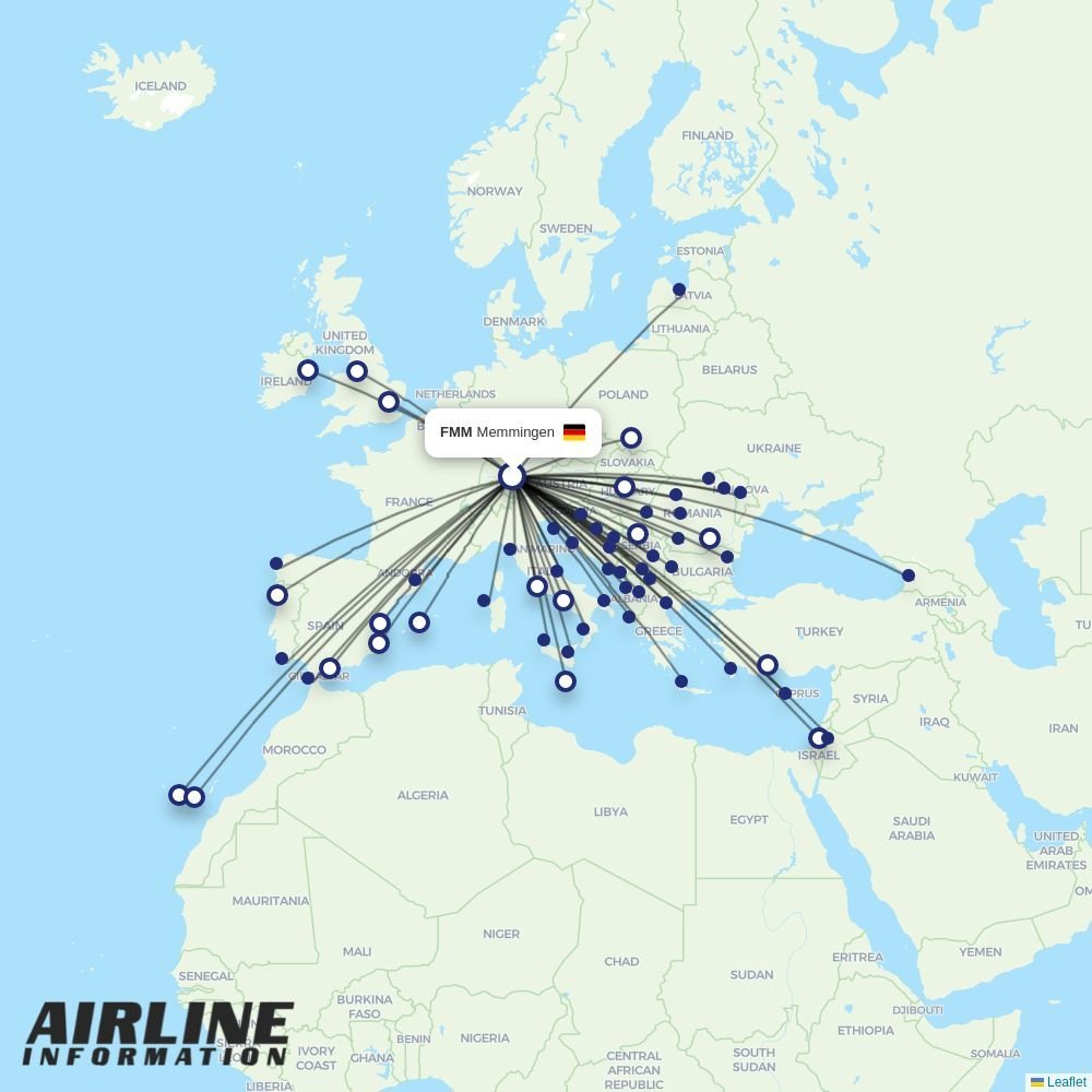 Wizz Air routes from FMM
