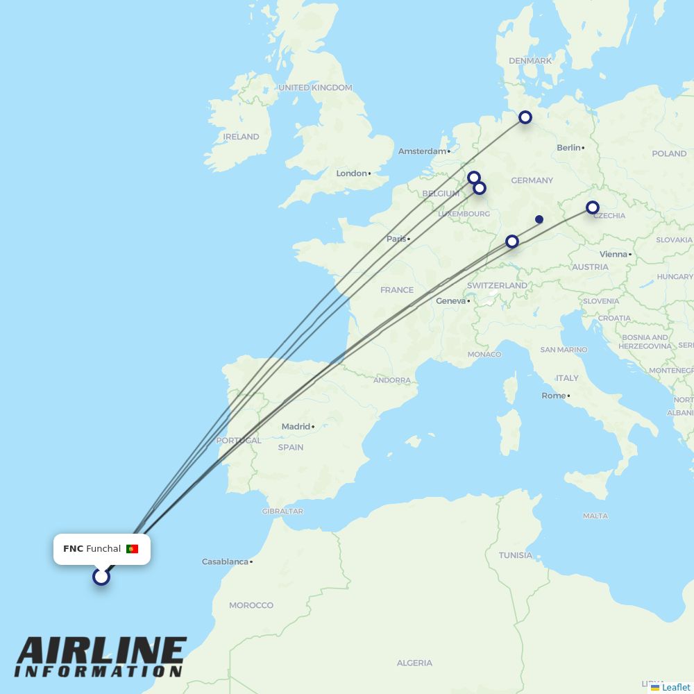 Eurowings routes from FNC