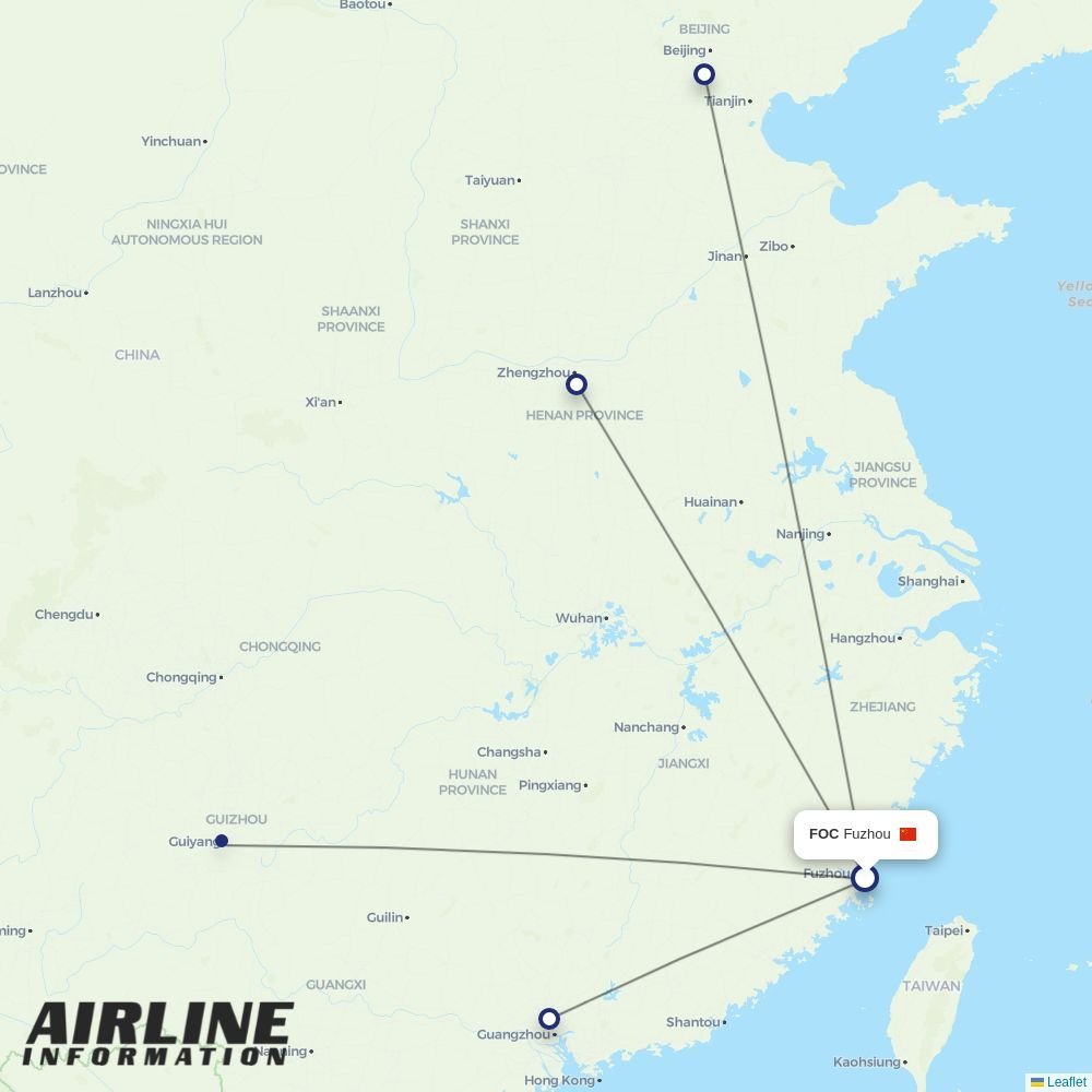 China Southern routes from FOC
