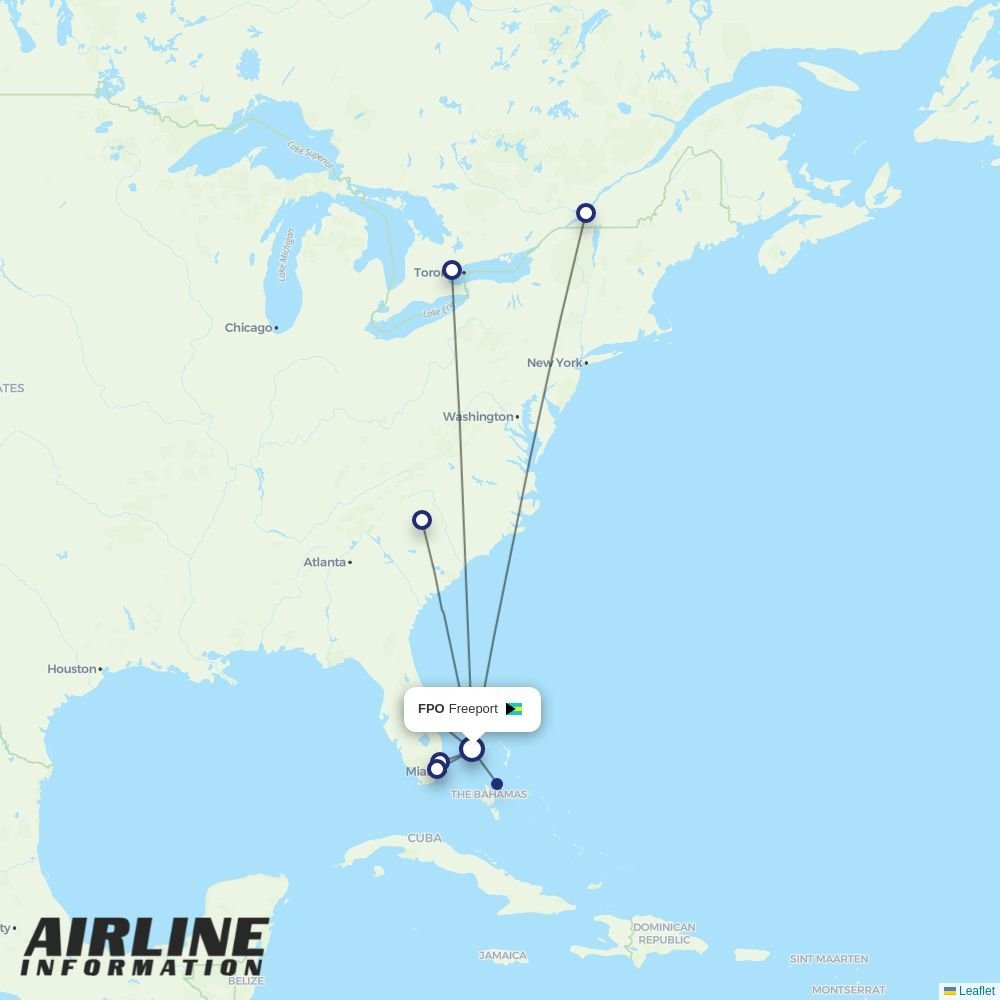 Bahamasair routes from FPO