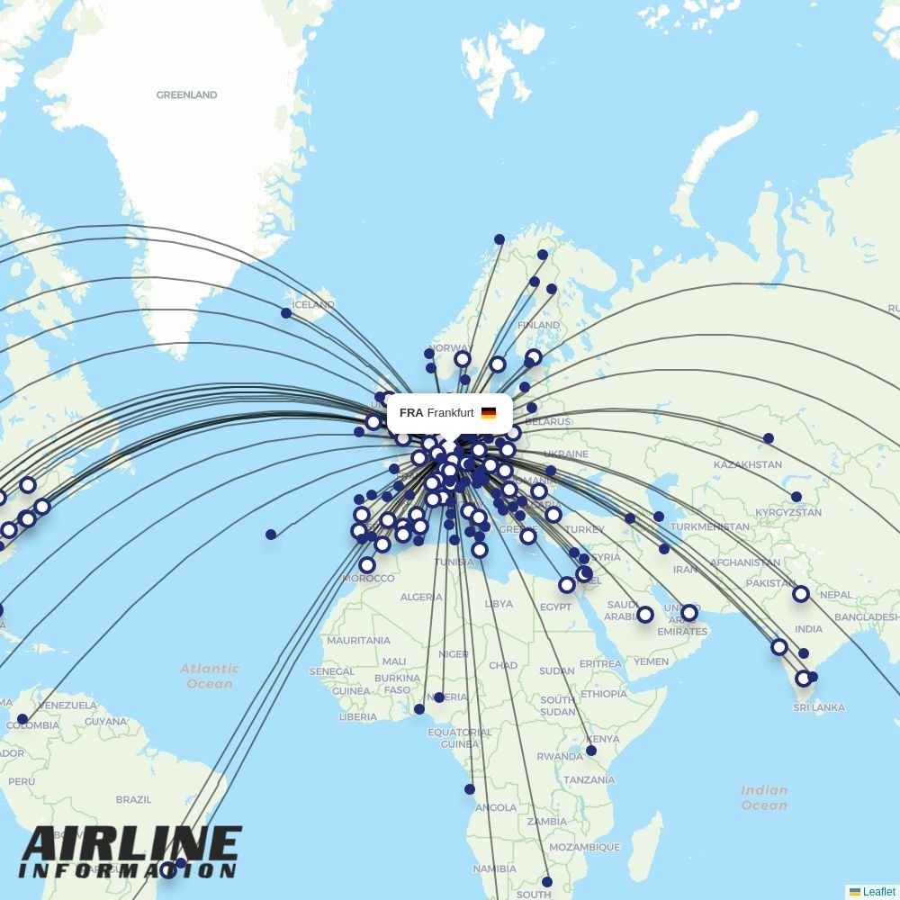 Lufthansa routes from FRA