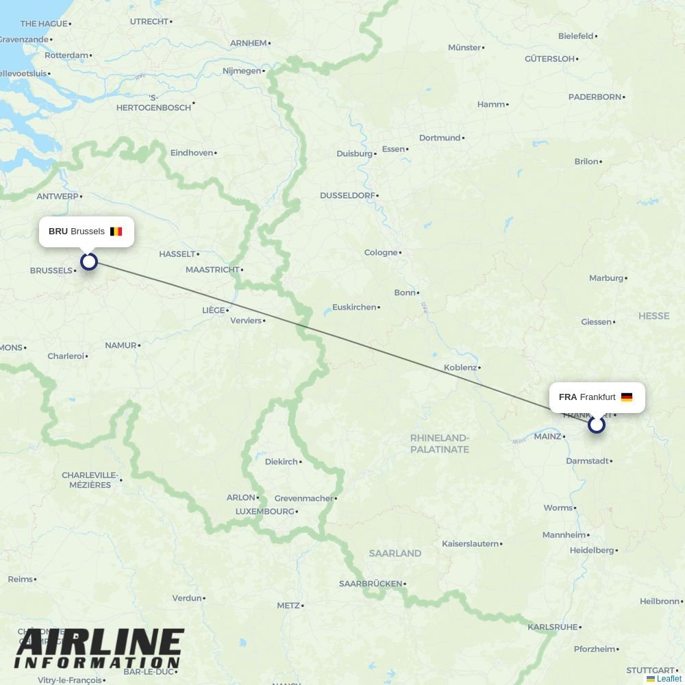 Brussels Airlines routes from FRA