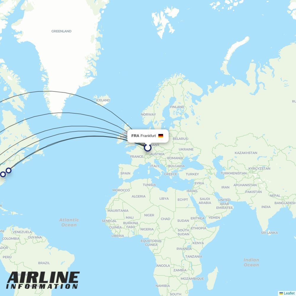 United routes from FRA