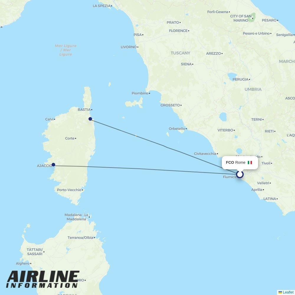 Air Corsica routes from FSC