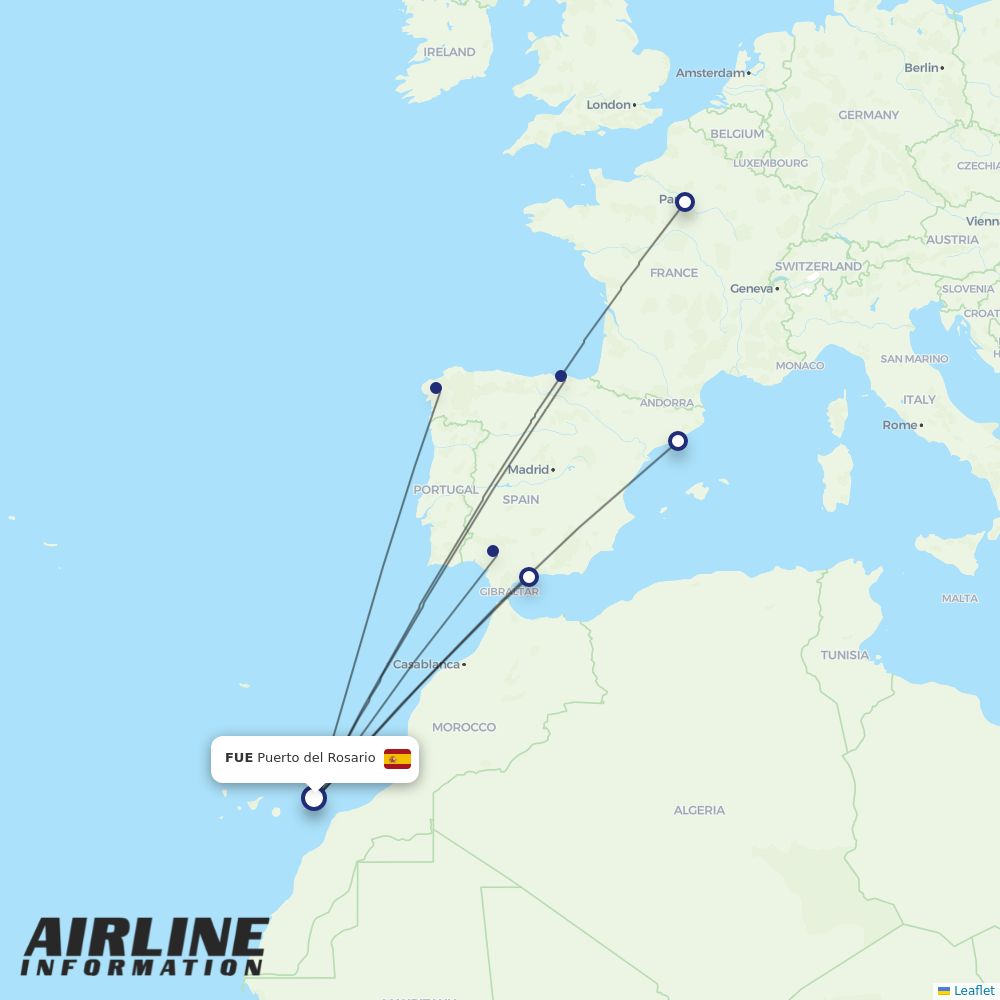 Vueling routes from FUE