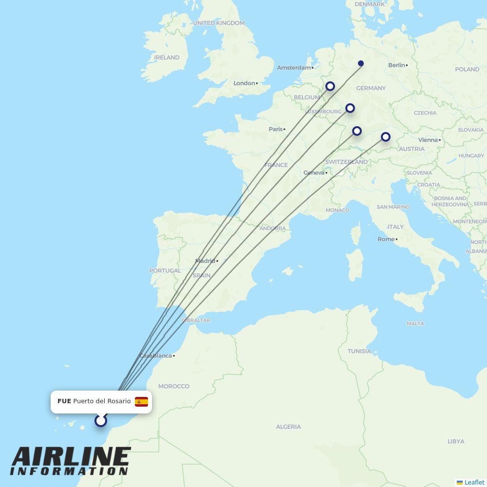 TUIfly routes from FUE