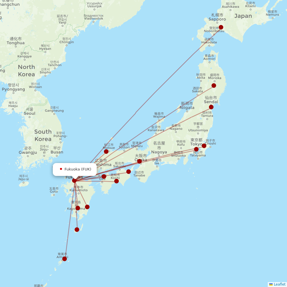 JAL at FUK route map