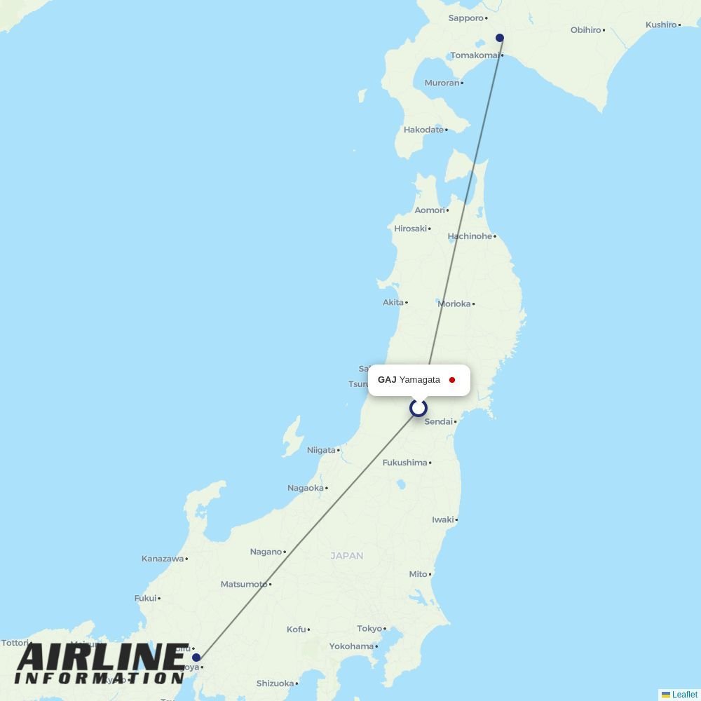 Fuji Dream Airlines routes from GAJ