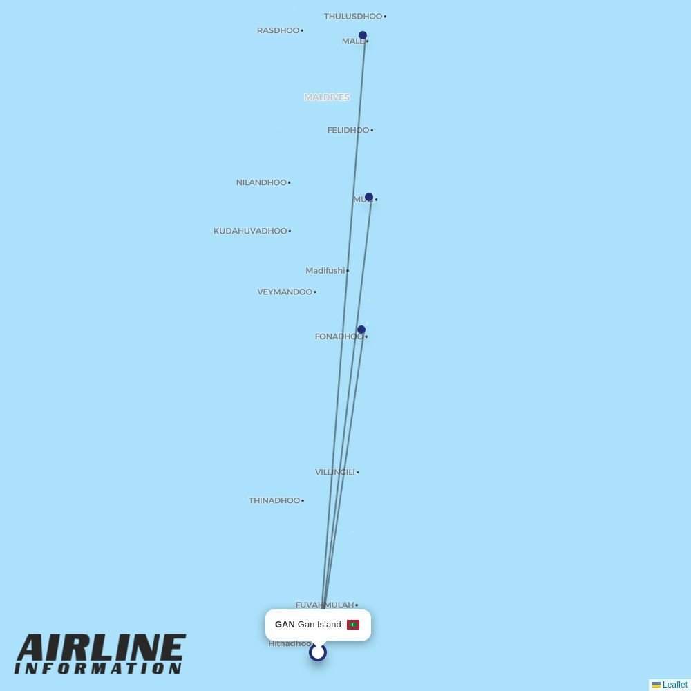 Maldivian routes from GAN