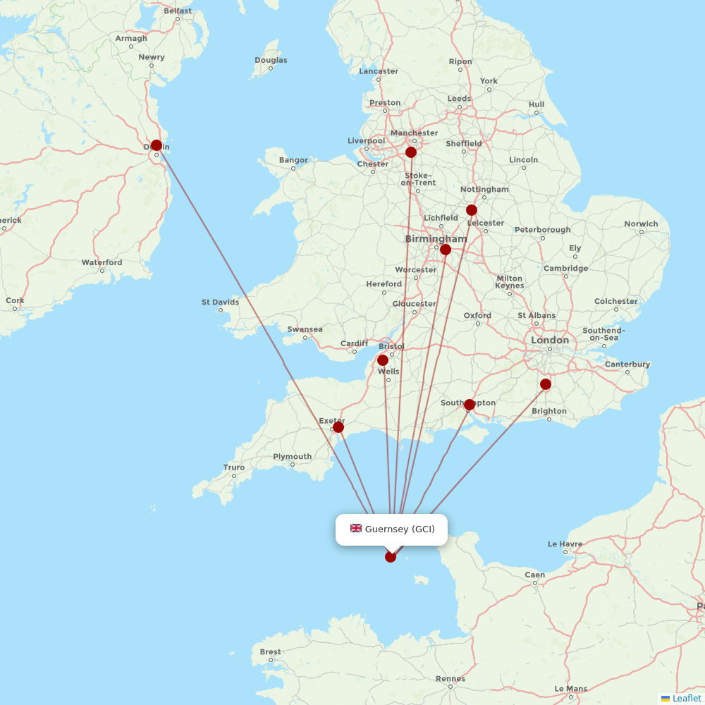 Aurigny at GCI route map