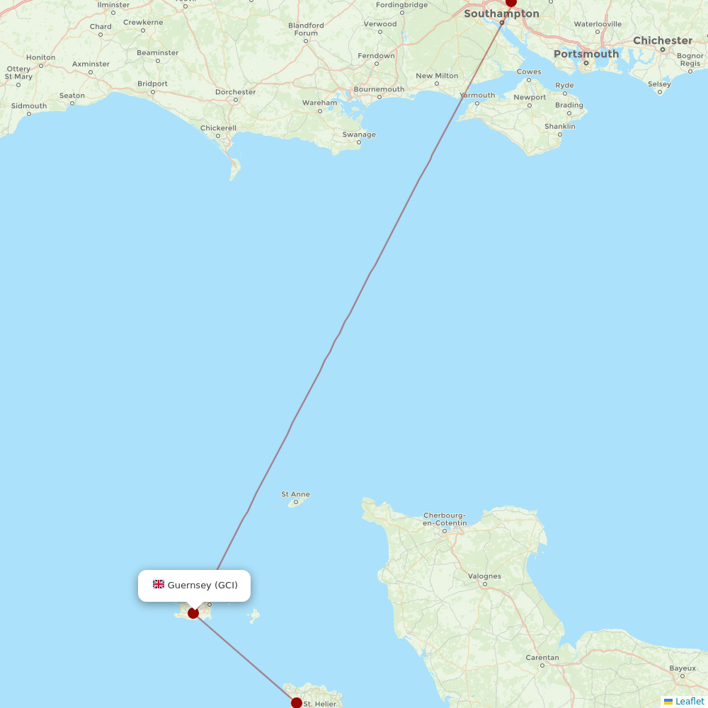 Blue Islands at GCI route map