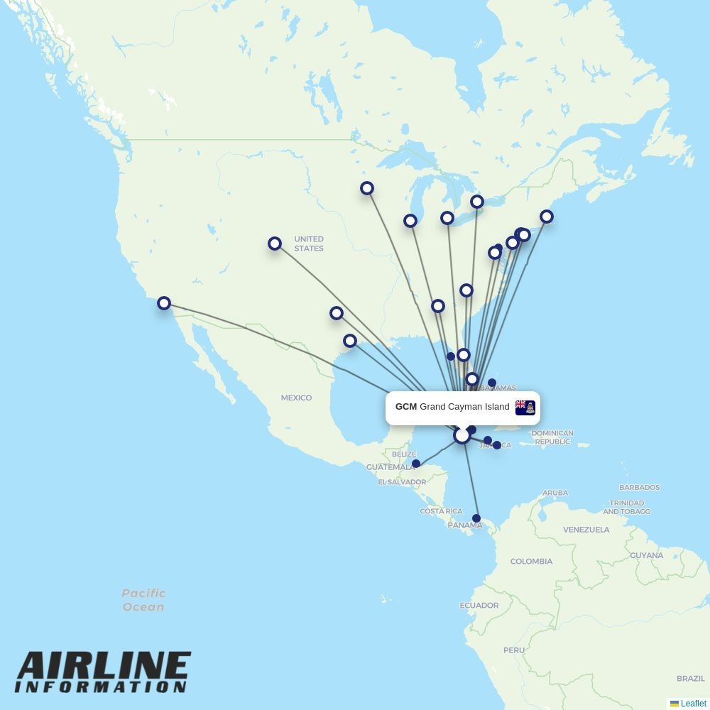 American Airlines routes from GCM