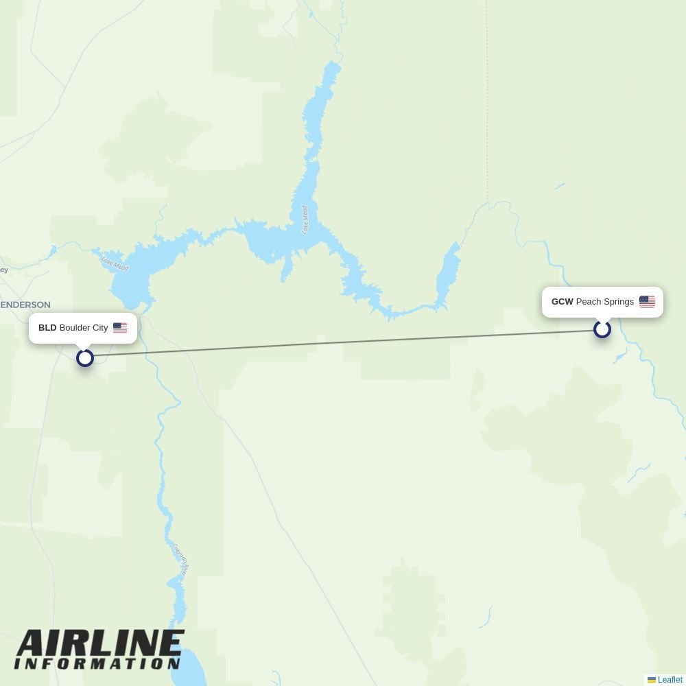 Scenic Airlines routes from GCW
