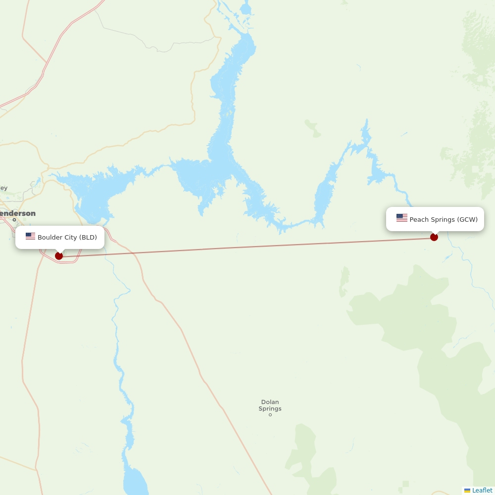 Scenic Airlines at GCW route map