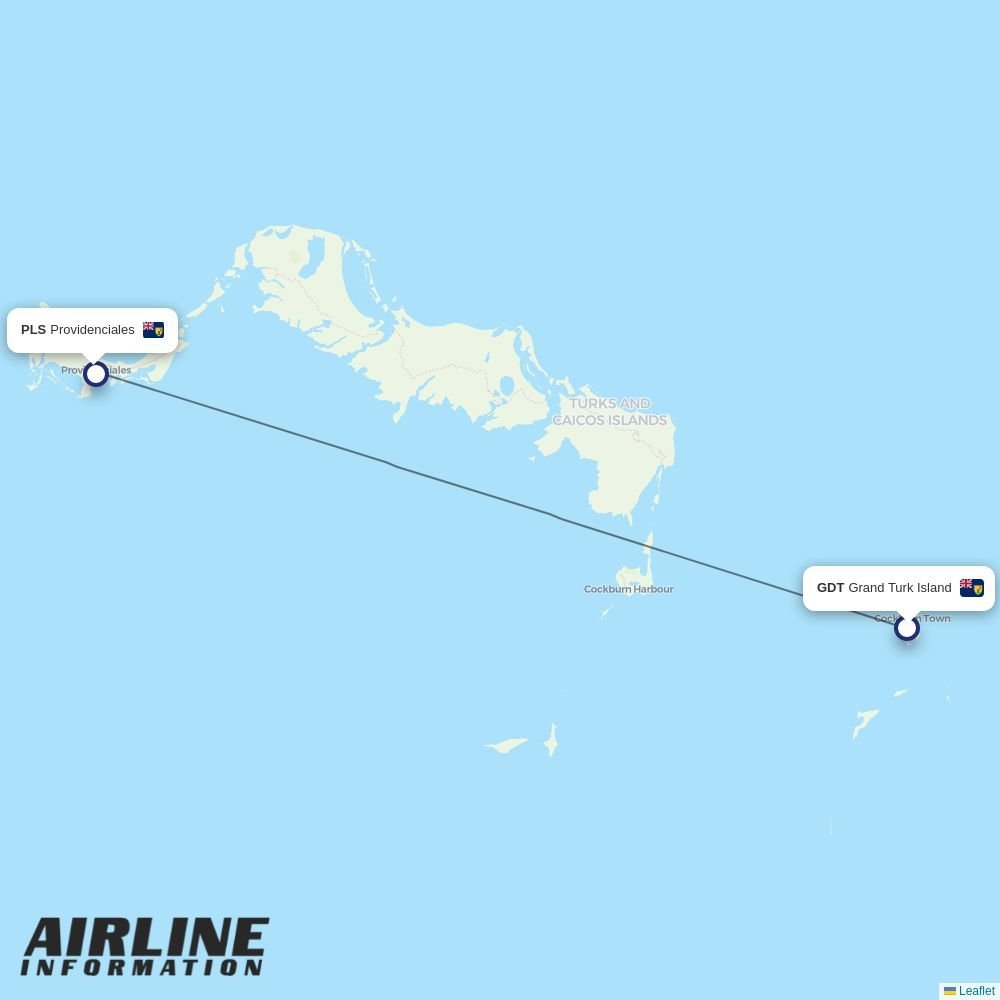 interCaribbean Airways routes from GDT