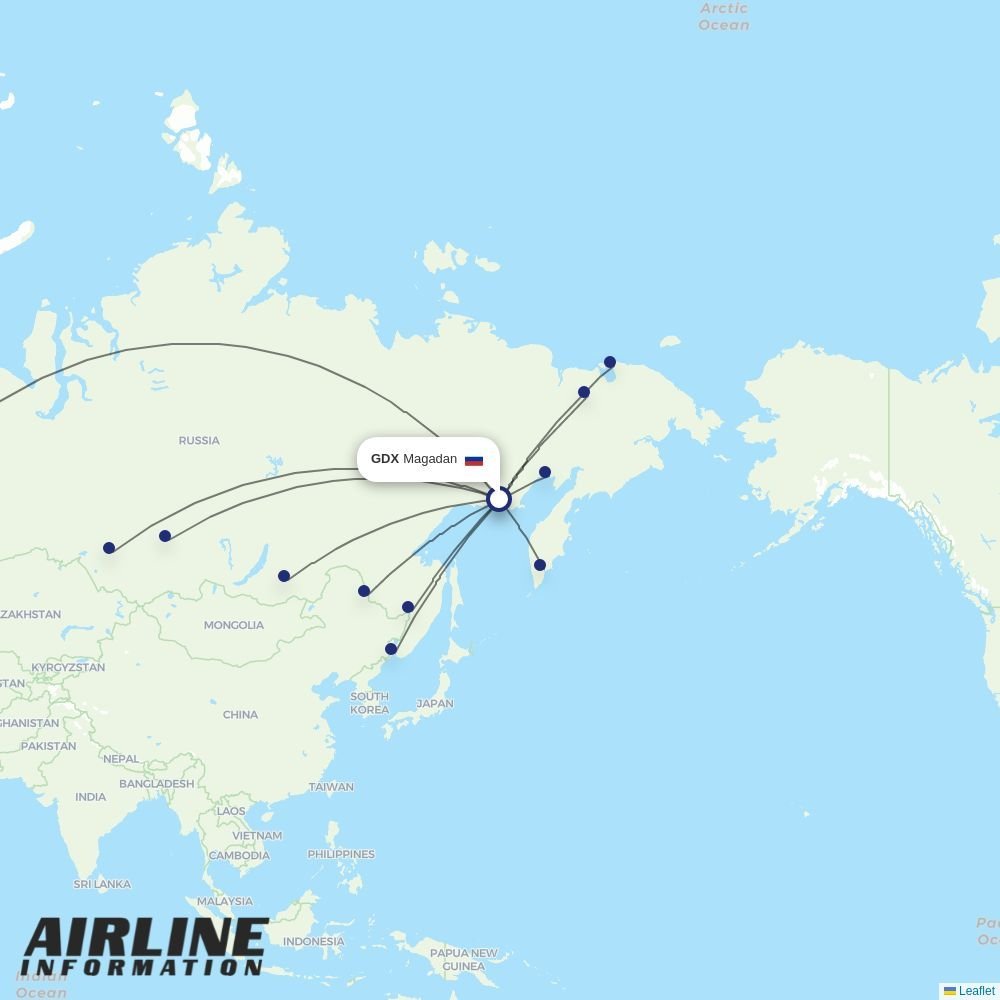 Aurora routes from GDX