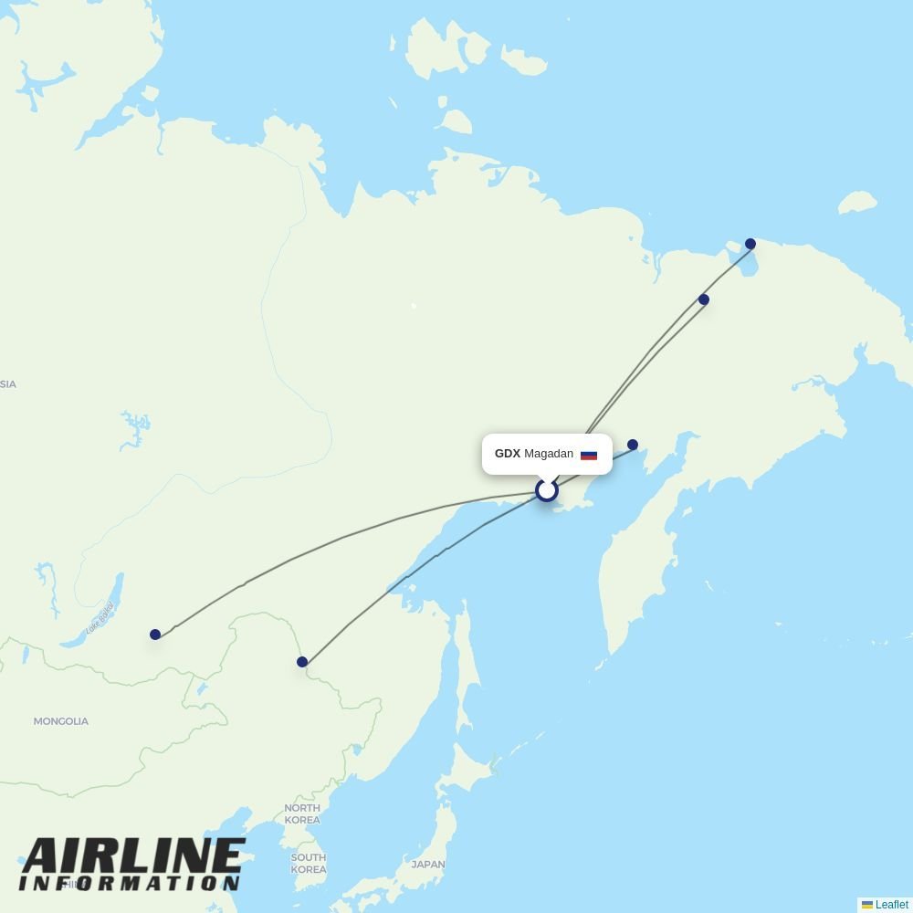 IrAero routes from GDX
