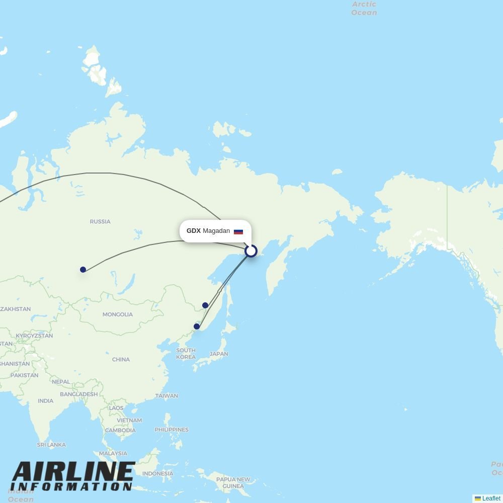 Aeroflot routes from GDX