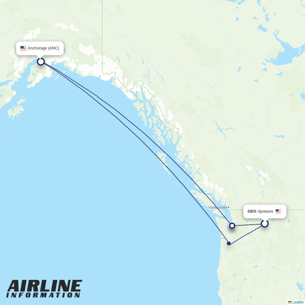 Airlines with flights from Spokane to Anchorage (GEG to ANC) | Airline ...