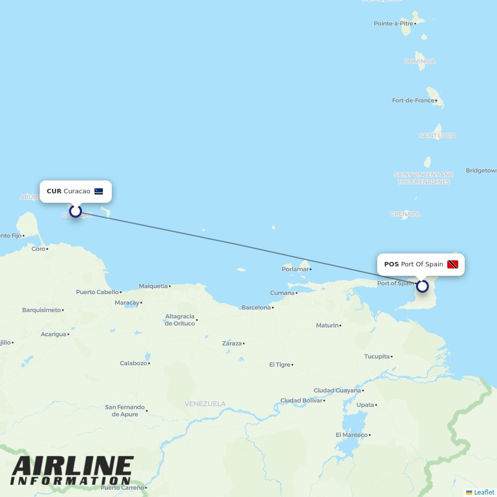 Caribbean Airlines routes from GEO