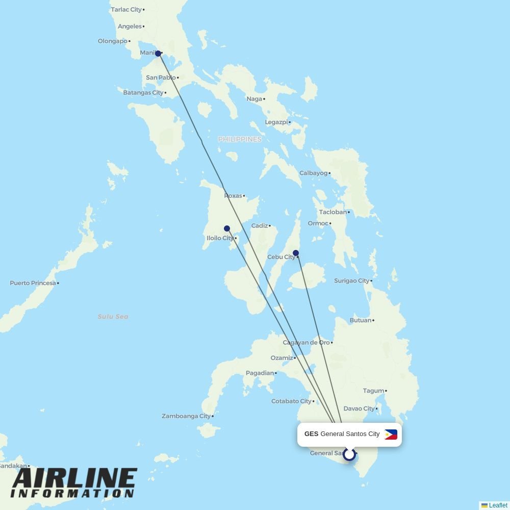 Cebu Pacific routes from GES