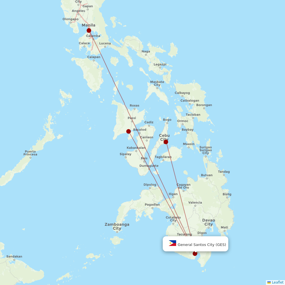 Cebu Pacific Air at GES route map