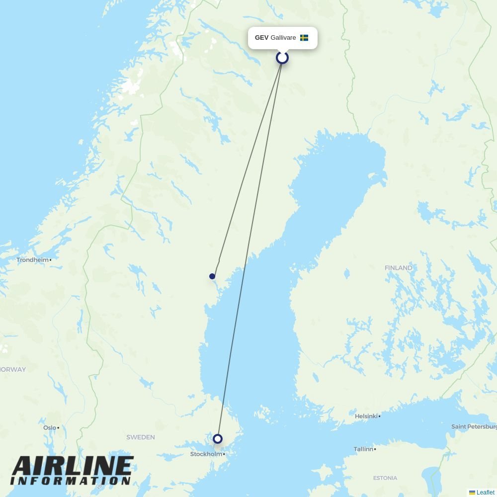 PopulAir routes from GEV